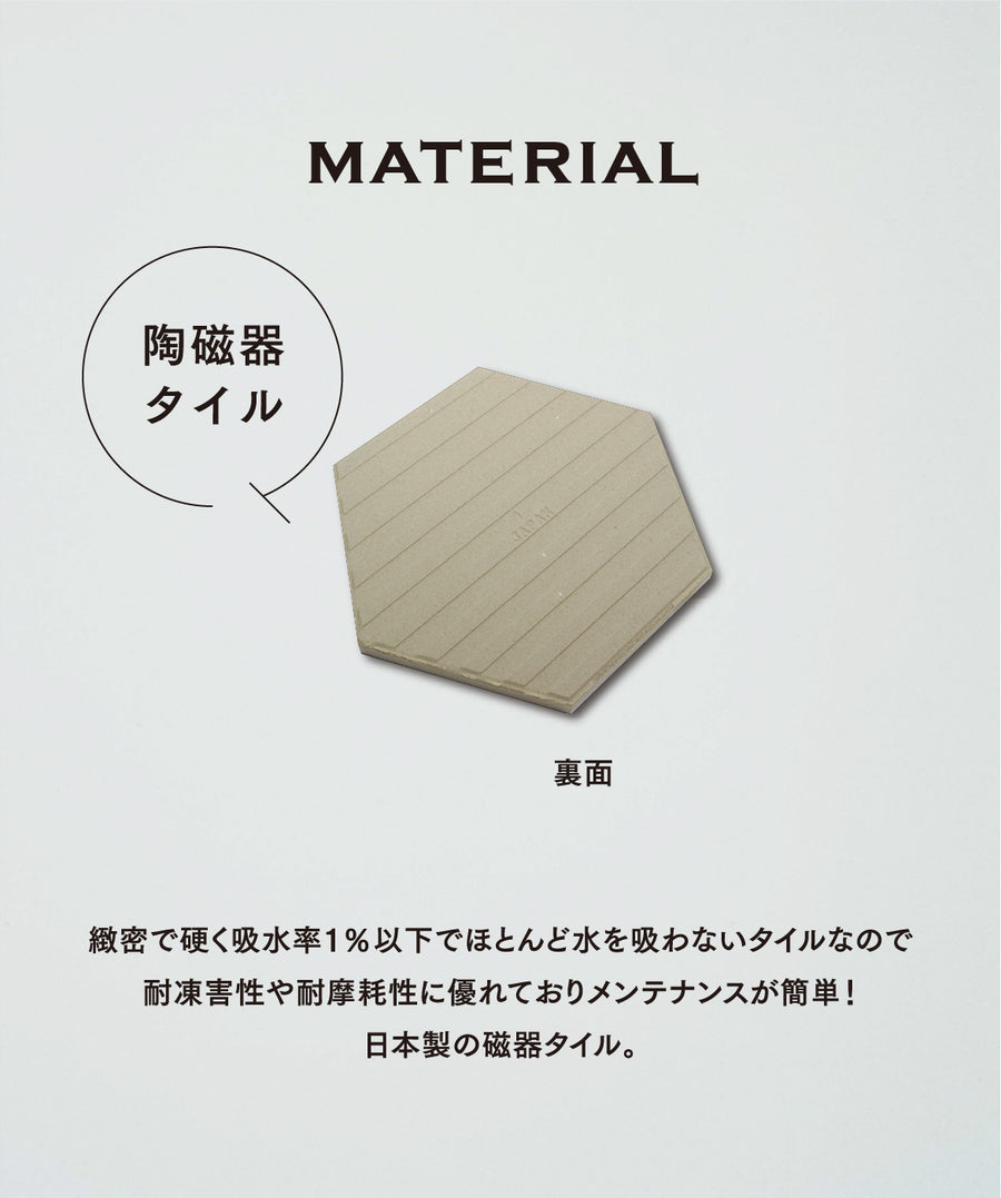 タイル表札 六角形